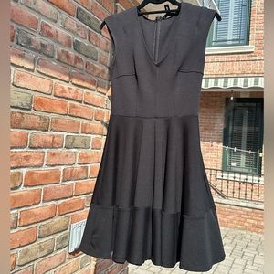 Aqua Black V-Neck Dress
